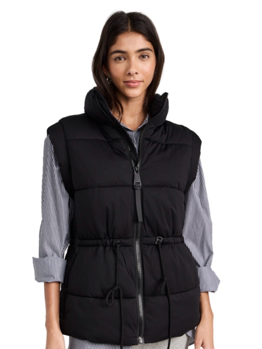 Avec Les Filles Black Quilted Puffer Vest